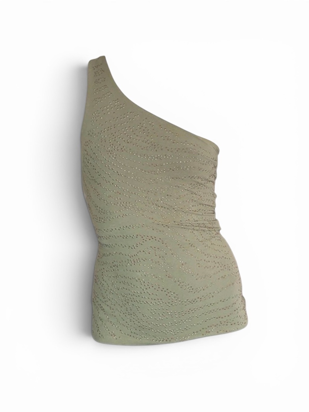 Y2K One-Shoulder Green Embellished Top